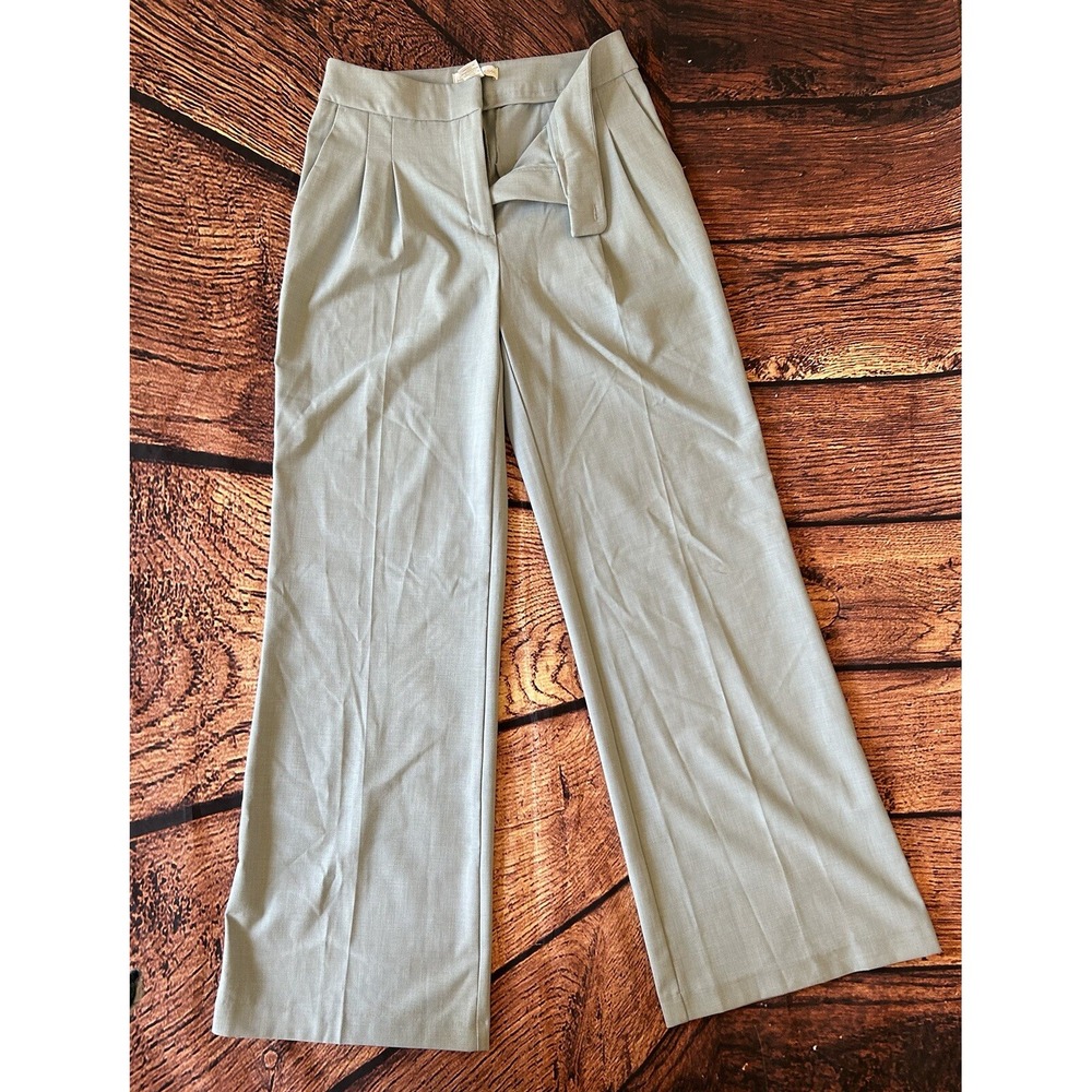 House Of Harlow 1960 Pleated Textured Dress Trousers Pants Light Blue Sz 10